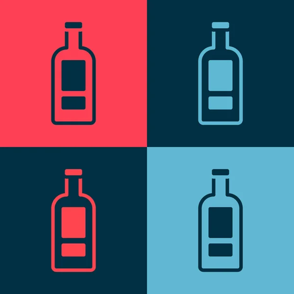 Pop Art Glass Bottle Vodka Icon Isolated Color Background Vector — Stock Vector