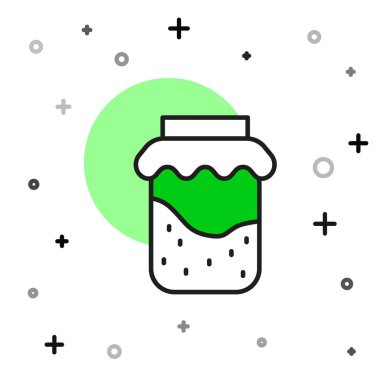 Doldurulmuş Jam kavanozu simgesi beyaz arkaplanda izole edildi. Vektör.