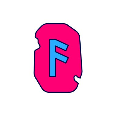 Doldurulmuş Sihirli Mühür simgesi beyaz arkaplanda izole edildi. Rune taşı. Vektör.