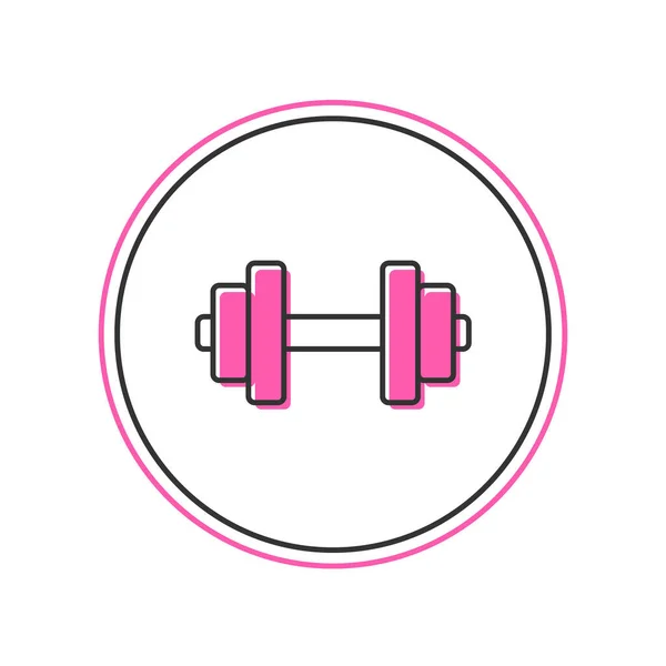 Filled Outline Dumbbell Icon Isolated White Background Muscle Lifting Icon — Vetor de Stock