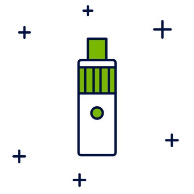 Doldurulmuş Vape mod aygıt simgesi beyaz arkaplanda izole edildi. Tüttürme aleti. Buharlaştırıcı Cihaz. Vektör.