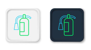 Beyaz arka planda izole edilmiş çizgi yangın söndürme ikonu. Renkli taslak konsepti. Vektör.