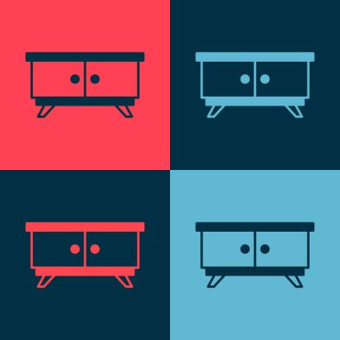 Pop Art Mobilya komodininin simgesi renk arkaplanda izole edilmiş. Vektör.
