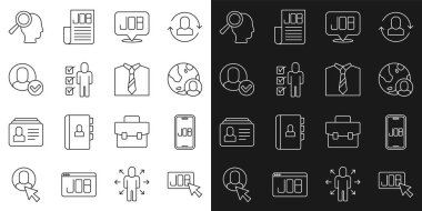 Satır Arama Görevi Küresi ve insanlar arama ve bağlama simgesi için İşçi Büyüteçine Devam Ediyor. Vektör.