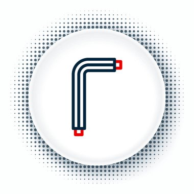 Satır Aracı allen tuşları simgesi beyaz arkaplanda izole edildi. Renkli taslak konsepti. Vektör.