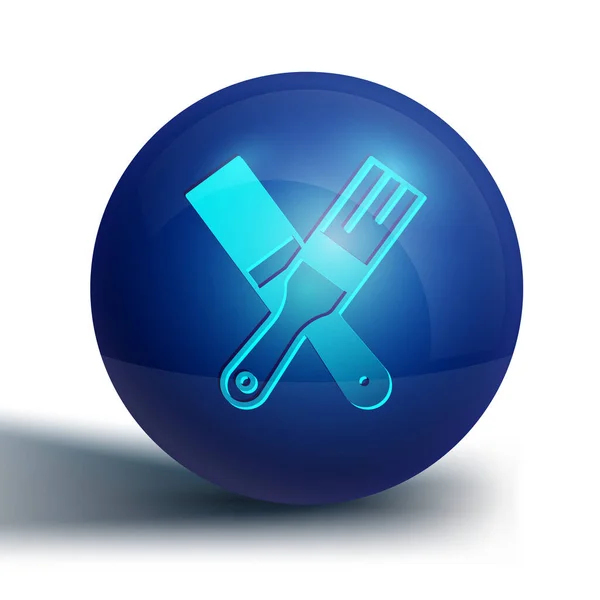 Ícone Pincel Azul Paint Isolado Fundo Branco Botão Círculo Azul —  Vetores de Stock