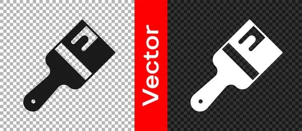 Zwarte Penseel Pictogram Geïsoleerd Transparante Achtergrond Vector — Stockvector