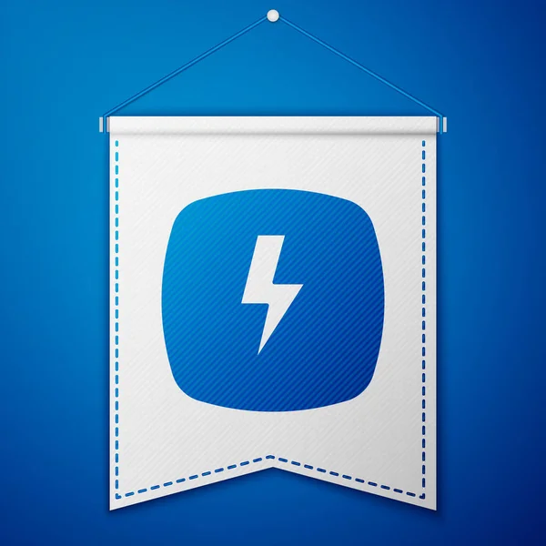 Icono Rayo Azul Aislado Sobre Fondo Azul Señal Flash Icono — Vector de stock