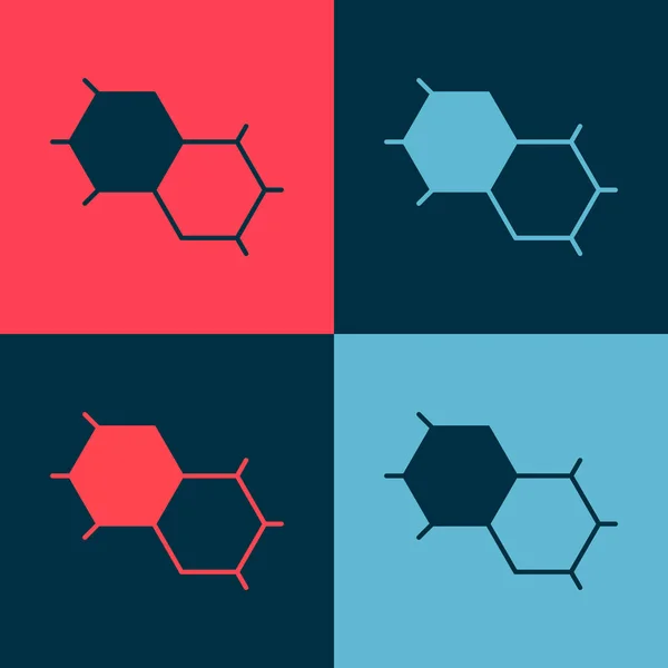 ポップアート色の背景に単離された化学式アイコン 要約イノベーション医学 科学のための六角形 ベクトル — ストックベクタ