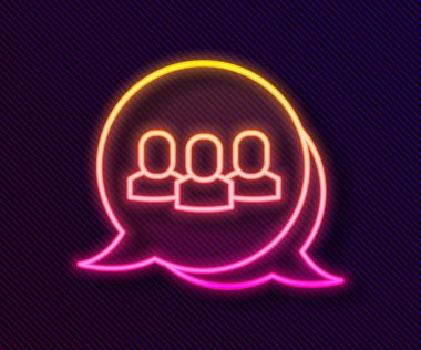 Parlayan neon hattı Proje taban simgesi siyah arkaplanda izole edildi. İş analizi ve planlama, danışmanlık, takım çalışması, proje yönetimi. Geliştiriciler. Vektör.