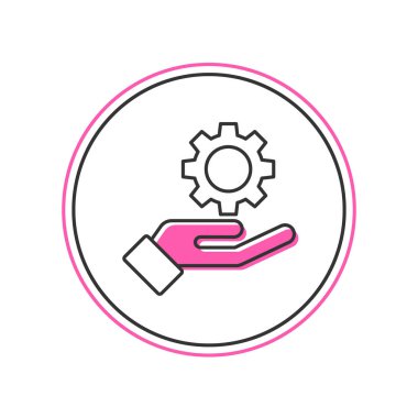 Beyaz arkaplanda izole edilmiş el simgesindeki ana hatlar ayarları. Vektör.