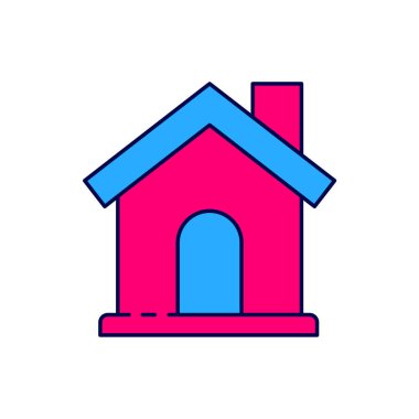 Beyaz arkaplanda izole edilmiş ana hatlı ev simgesi. Ev sembolü. Vektör.