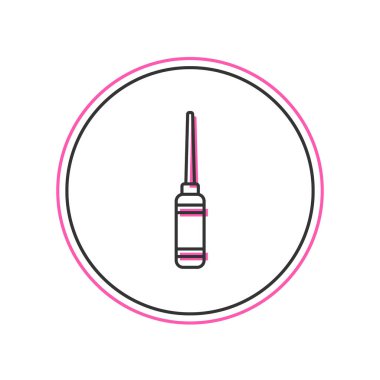 Beyaz arkaplanda izole edilmiş ahşap saplı Awl aracı. İş gereçleri terzi endüstrisi. Vektör.