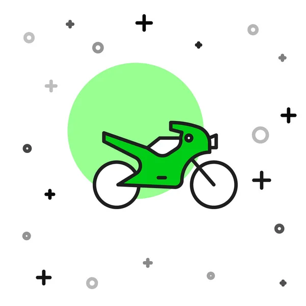 Filled Outline Motorcycle Icon Isolated White Background Vector - Stok Vektor