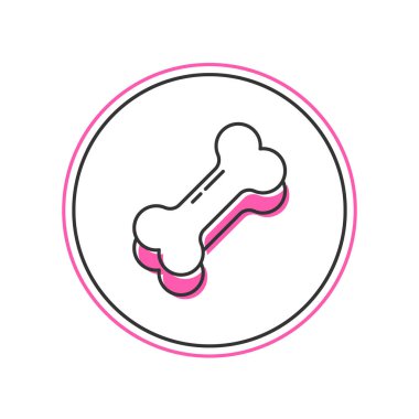 Filled outline Dog bone icon isolated on white background. Pets food symbol. Vector.