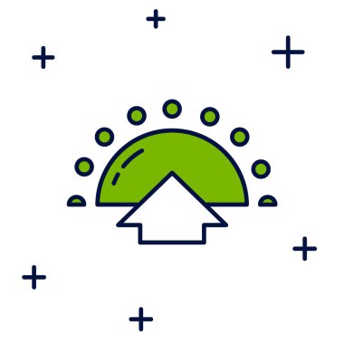 Doldurulmuş Sunrise simgesi beyaz arkaplanda izole edildi. Vektör.