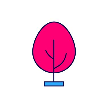 Doldurulmuş ağaç simgesi beyaz arkaplanda izole edildi. Orman sembolü. Vektör.