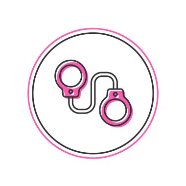 Doldurulmuş kelepçe simgesi beyaz arkaplanda izole edilmiş. Vektör.