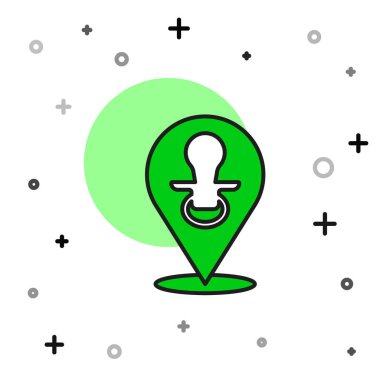 Doldurulmuş bebek emziği simgesi beyaz arkaplanda izole edildi. Çocuk oyuncağı. Vektör.