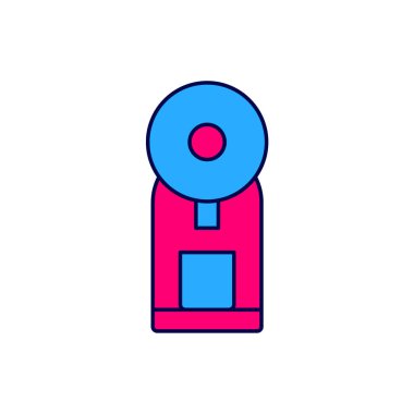 Filled outline Smart coffee machine system icon isolated on white background. Internet of things concept with wireless connection. Vector.