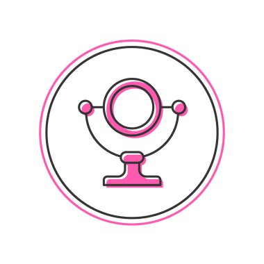 Doldurulmuş yuvarlak makyaj aynası ikonu beyaz arkaplanda izole edilmiş. Vektör.