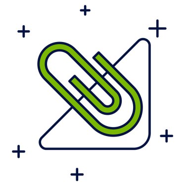 Filled outline Paper clip icon isolated on white background. Vector.