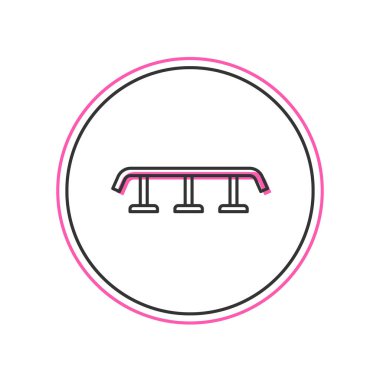 Beyaz arka planda izole edilmiş demiryolu ikonu olan kaykay merdivenleri. Vektör.