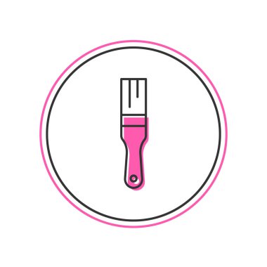Filled outline Paint brush icon isolated on white background. Vector.