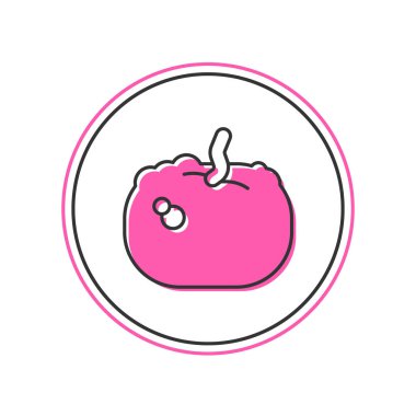 Doldurulmuş ana hatlı balkabağı simgesi beyaz arkaplanda izole edildi. Mutlu Cadılar Bayramı Partisi. Vektör.