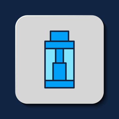 Filled outline Vape mod device icon isolated on blue background. Vape smoking tool. Vaporizer Device. Vector.