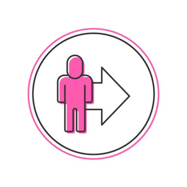 Beyaz arka planda izole edilmiş bir yönetici ikon ekibinin ana hatlarıyla dolu lideri. Vektör.