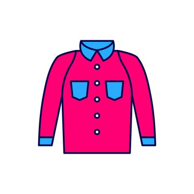 Filled outline Shirt icon isolated on white background. T-shirt. Vector.