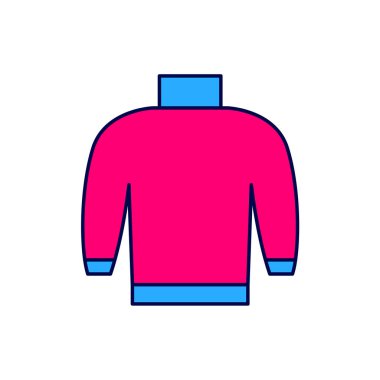 Doldurulmuş Süveter simgesi beyaz arkaplanda izole edildi. Kazak ikonu. Kazak tabelası. Vektör.