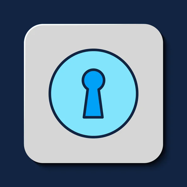 Kitöltött Vázlat Kulcslyuk Ikon Elszigetelt Kék Háttér Siker Kulcsa Kulcslyuk — Stock Vector