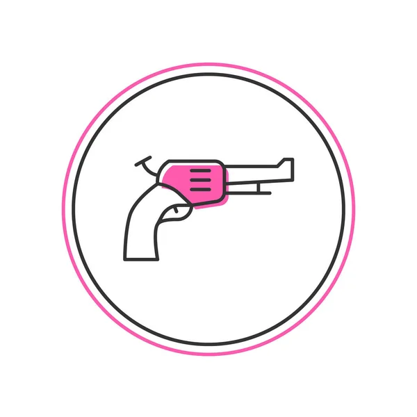 Filled Outline Revolver Gun Icon Isolated White Background Vector —  Vetores de Stock
