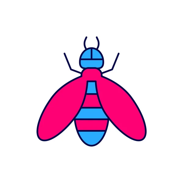 充填されたアウトライン白い背景に隔離された蜂のアイコン 甘い自然食品 ミツバチや羽のシンボルを持つ猿 空飛ぶ虫 ベクトル — ストックベクタ
