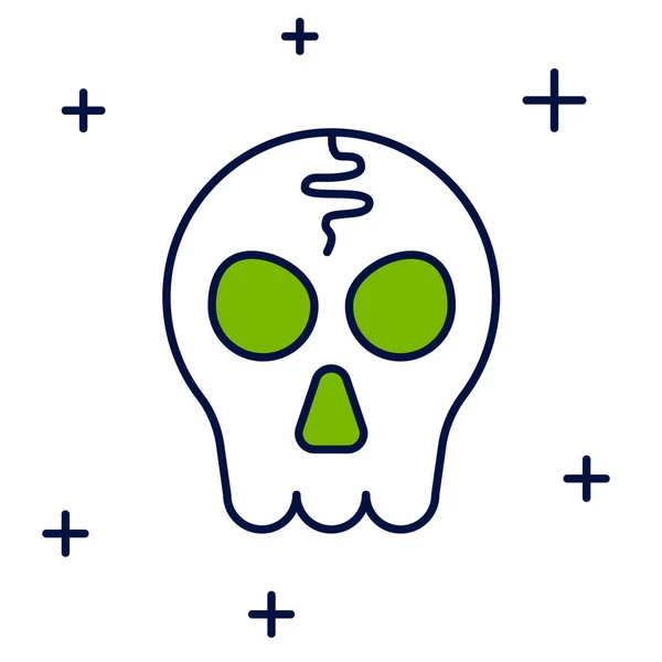 Gefüllte Umrisse Totenkopf Symbol Isoliert Auf Weißem Hintergrund Frohe Halloween — Stockvektor