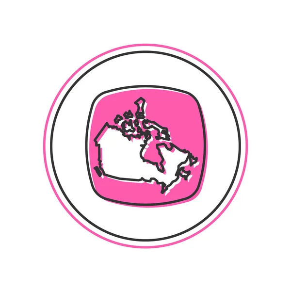 Esquema Rellenado Canada Map Icon Isolated White Background Vector — Vector de stock