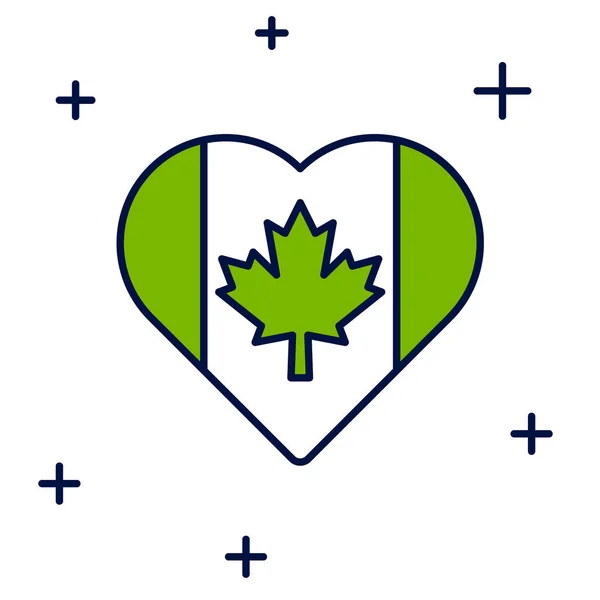 Иконка Флага Канады Форме Сердечка Выделенная Белом Фоне Символ Канады — стоковый вектор