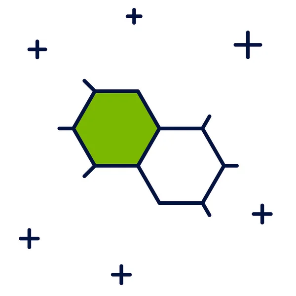 Esquema Rellenado Icono Fórmula Química Aislado Sobre Fondo Blanco Hexágono — Archivo Imágenes Vectoriales