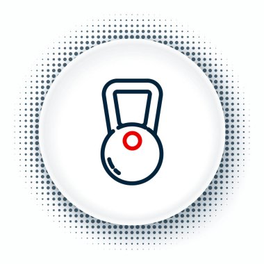 Kettlebell simgesi beyaz arkaplanda izole edildi. Spor malzemeleri. Renkli taslak konsepti. Vektör.