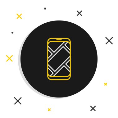 Şehir haritası gezinme simgesinin çizgi bilgileri beyaz arkaplanda izole edildi. Mobil Uygulama Arayüzü tasarımı. Coğrafi konsept. Renkli taslak konsepti. Vektör.