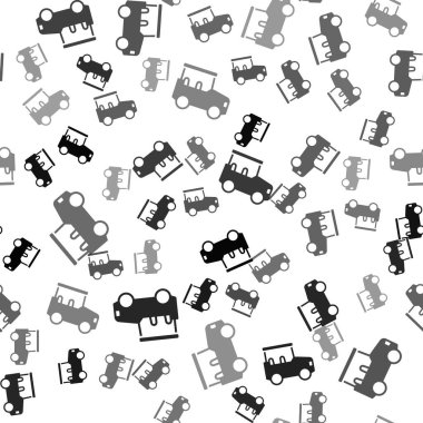 Siyah Safari araba simgesi beyaz arka planda izole edilmiş. Vektör.