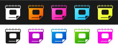 Takvim simgesini siyah ve beyaz arkaplanda izole et. Olay hatırlatma sembolü. Vektör.