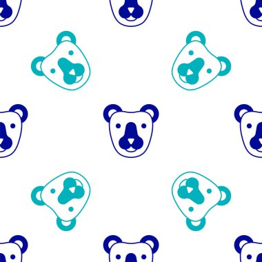 Mavi Ayı baş simgesi beyaz arka planda izole edilmiş kusursuz desen. Vektör.