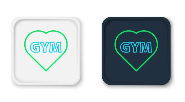 Γραμμή Fitness Γυμναστήριο Καρδιά Εικονίδιο Απομονώνονται Λευκό Φόντο Λατρεύω Φυσική — Διανυσματικό Αρχείο