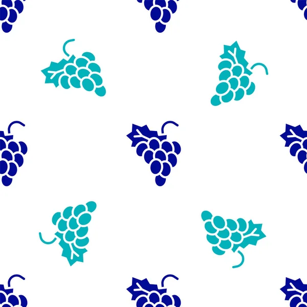 Blue Grape Fruit Icon Isolated Seamless Pattern White Background Vector — Vettoriale Stock