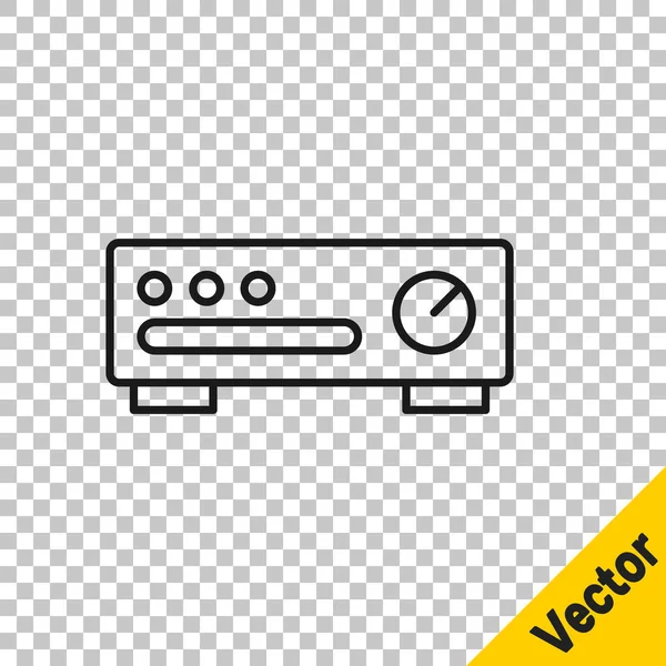 Black Line Sound Mixer Controller Icon Isolated Transparent Background Equipment — Stock Vector