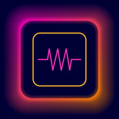 Glowing neon line Resistor in electronic circuit icon isolated on black background. Colorful outline concept. Vector.