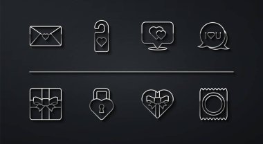 Zarfı sevgililer günü kalp hediye kutusu konuşma baloncuğu metniyle ayarla seni seviyorum Candy şeklinde Castle 